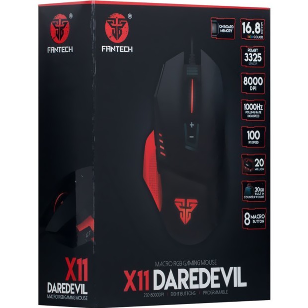 мышь проводная USB Fantech X11 Daredevil (Чёрный)