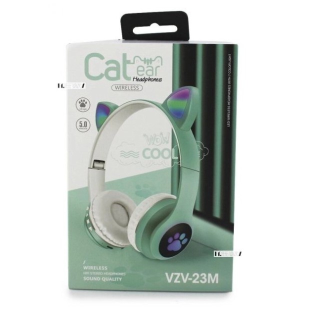 Наушники-гарнитура VZV-23M Cat Bluetooth (Бирюзовый)