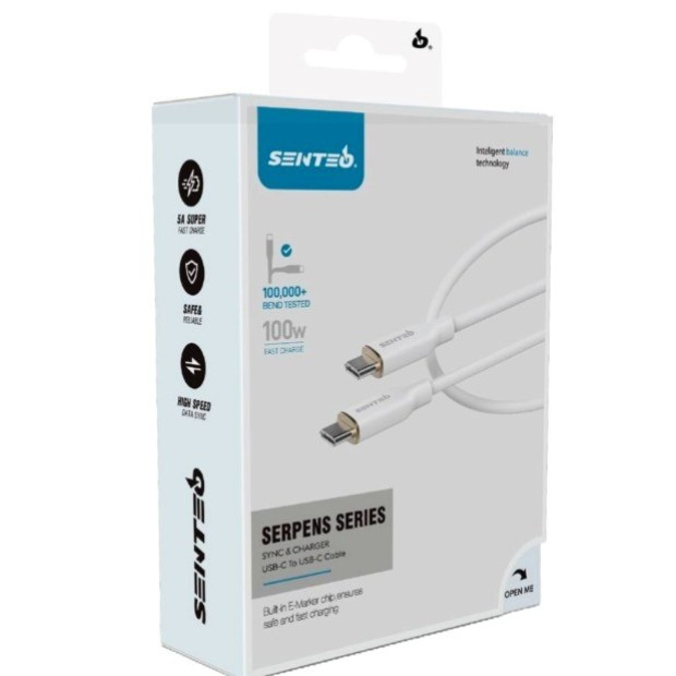 USB-кабель Senteo SL-01 Silicone 100W (1m) (Type-C to Type-C) (Белый)