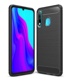 Силиконовый чехол Polished Carbon Huawei P30 Lite (Чёрный)