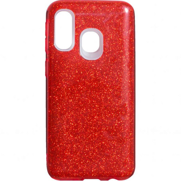 Силиконовый чехол Glitter Samsung Galaxy A40 (2019) (Красный)