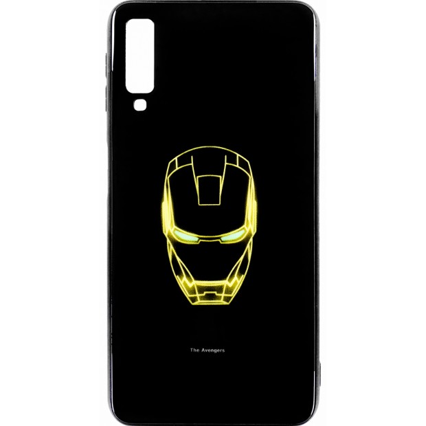Накладка Luminous Glass Case Samsung A7 (2018) A750 (Iron Man)