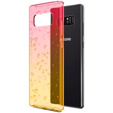 Силикон Rain Gradient Samsung Galaxy Note 8 (N950) (Розово-желтый)