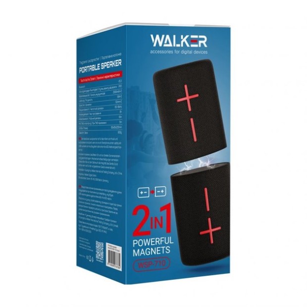 Портативная акустика Walker WSP-710 2in1 (Синий)