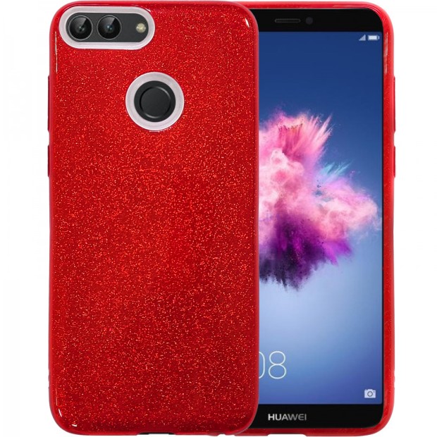 Силиконовый чехол Glitter Huawei P Smart (красный)