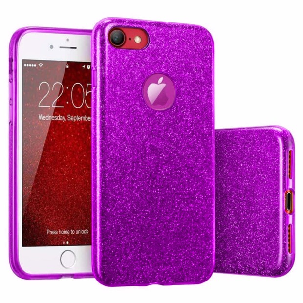 Силікон Glitter Apple iPhone 7/8 (Фіолетовий)