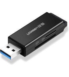 Адаптер Card Reader UGREEN CM104 (USB3.0 до TF  /  SD) (Чорний)