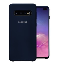 Силикон Original Round Case Logo Samsung Galaxy S10 (Тёмно-синий)