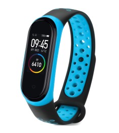 Ремешок Nike Style Xiaomi Mi Band 3 / Mi Band 4 (Чёрно-голубой)