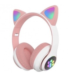 Наушники-гарнитура VZV-23M Cat Bluetooth (Розовый)