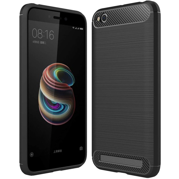 Силиконовый чехол Polished Carbon Xiaomi Redmi 4a (Черный)