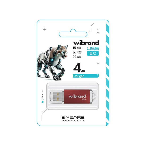 USB 2.0 флеш-накопитель Wibrand Cougar 4Gb