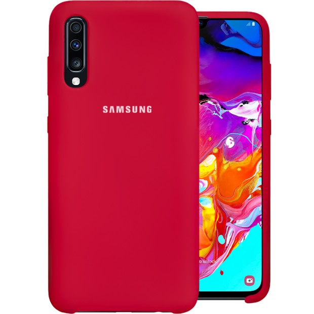 Силикон Original Case Samsung Galaxy A70 (2019) (Малиновый)