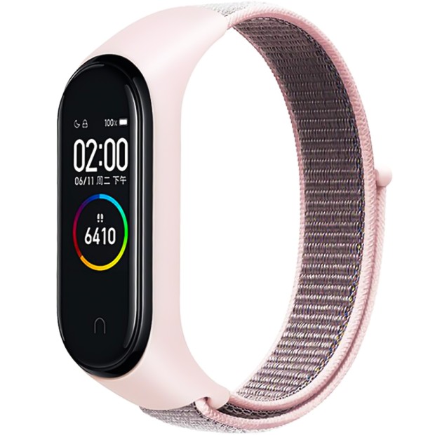 Ремешок Nylon Design Xiaomi Mi Band 3 / 4 (Розовый)