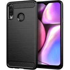Силикон Polished Carbon Samsung Galaxy A20s (2019) (Чёрный)