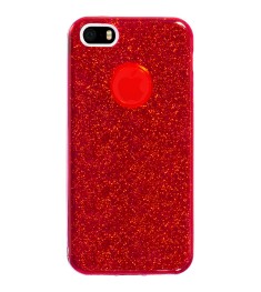Силиконовый чехол Glitter Apple iPhone 5 / 5s / SE (Красный)