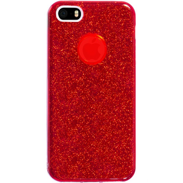 Силиконовый чехол Glitter Apple iPhone 5 / 5s / SE (Красный)
