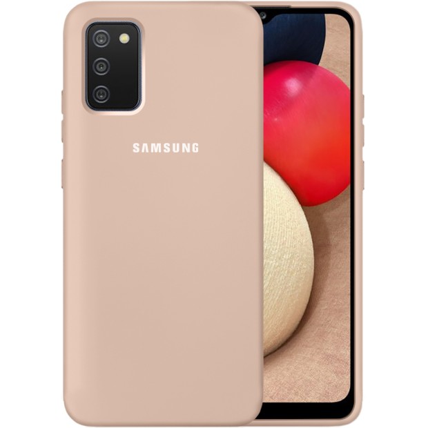 Силикон Original 360 Case Logo Samsung Galaxy A02S (2020) (Пудровый)