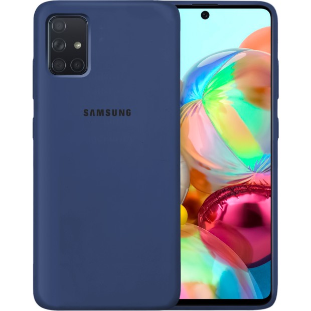 Силикон Original Case Samsung Galaxy A71 (2020) (Тёмно-синий)