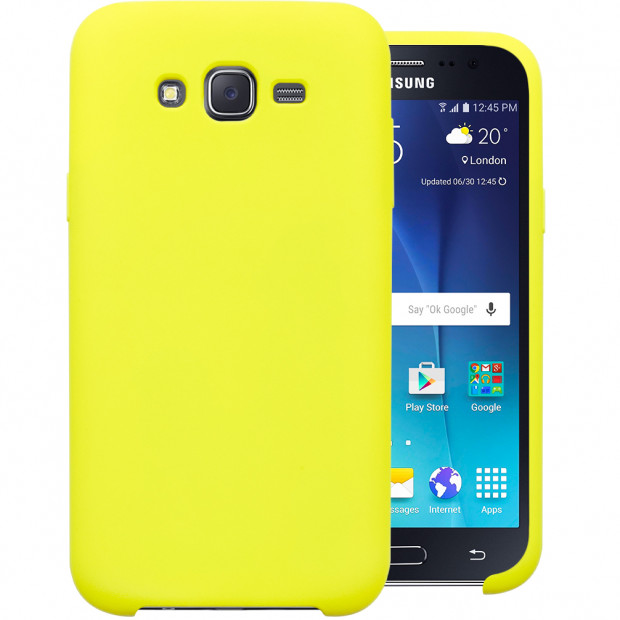 Силиконовый чехол Original Case Samsung Galaxy J7 (2015) J700 (Жёлтый)