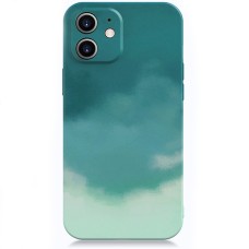 Силикон WAVE Watercolor Case iPhone 12 (dark green/gray)