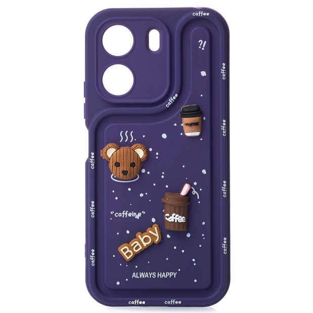 Чехол Pretty Things Case Xiaomi Redmi 13C / Poco C65 / Poco M6 (Violet/Bear)