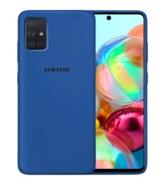 Силикон Original Round Case Logo Samsung Galaxy A71 (2020) (Кобальт)