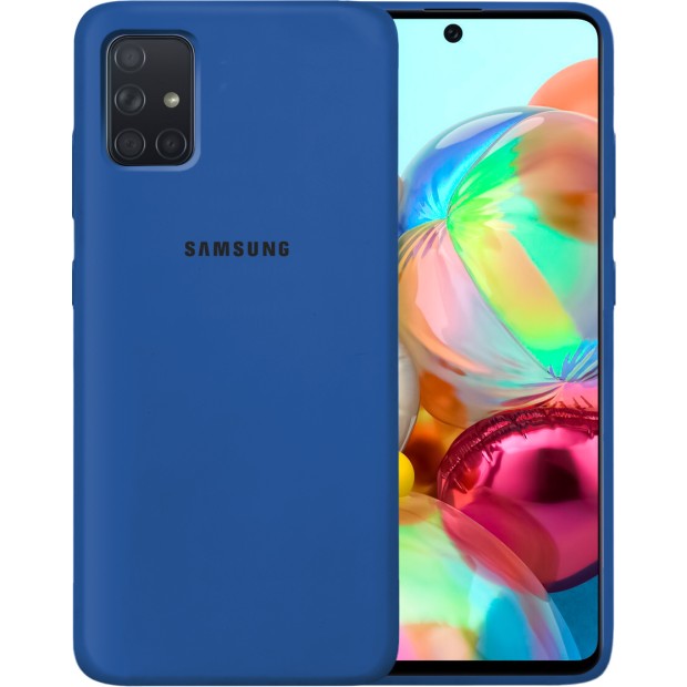 Силикон Original Round Case Logo Samsung Galaxy A71 (2020) (Кобальт)