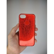 Силикон Glitter Apple iPhone 7 / 8 / SE (2020) (Red Flowers)