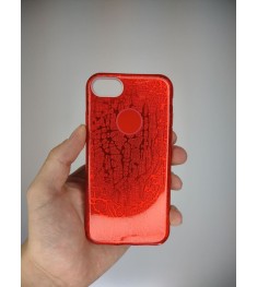 Силикон Glitter Apple iPhone 7 / 8 / SE (2020) (Red Flowers)
