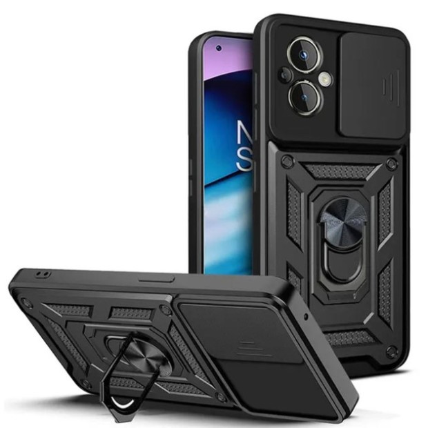 Бронь-чехол Ring Serge Armor ShutCam Case Xiaomi Poco M5 (Чёрный)