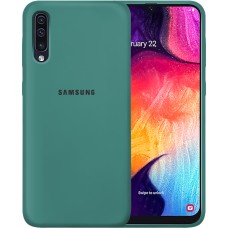 Силикон Original Round Case Logo Samsung Galaxy A30s / A50 / A50s (2019) (Тёмно-зелёный)