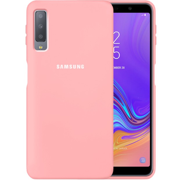 Силикон Original 360 Case Logo Samsung Galaxy A7 (2018) A750 (Розовый)