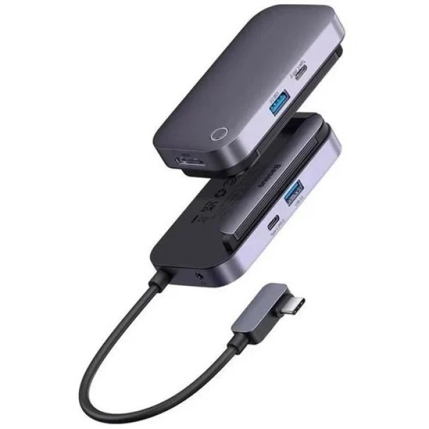 Переходник USB HUB Baseus PadJoy (Type-C to 1USB3.0 + 1Type-C + 1HDMI) (Серый) WKWJ000013