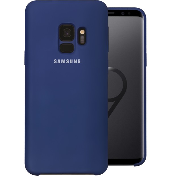 Силиконовый чехол Original Case (HQ) Samsung Galaxy S9 (Тёмно-синий)