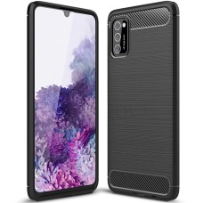 Силикон Polished Carbon Samsung Galaxy A41 (2020) (Чёрный)
