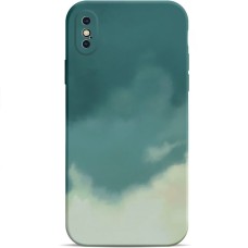 Силікон WAVE Watercolor Case iPhone XS Max (dark green / gray)