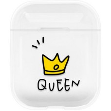 Чехол для наушников Clear Case Apple Airpods (Queen)