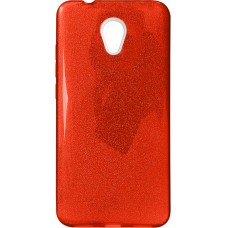Силиконовый чехол Glitter Meizu M5s (Красный)