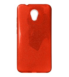 Силиконовый чехол Glitter Meizu M5s (Красный)