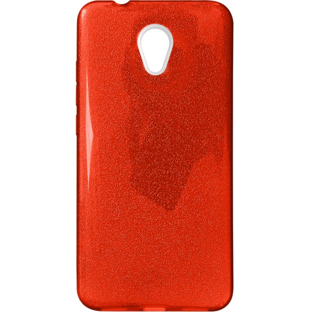 Чехол Силикон Glitter для Meizu M5s (Красный)