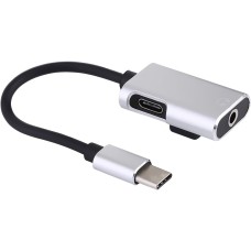 Переходник J-053 USB Type-C to AUX 3.5mm (Серебряный)