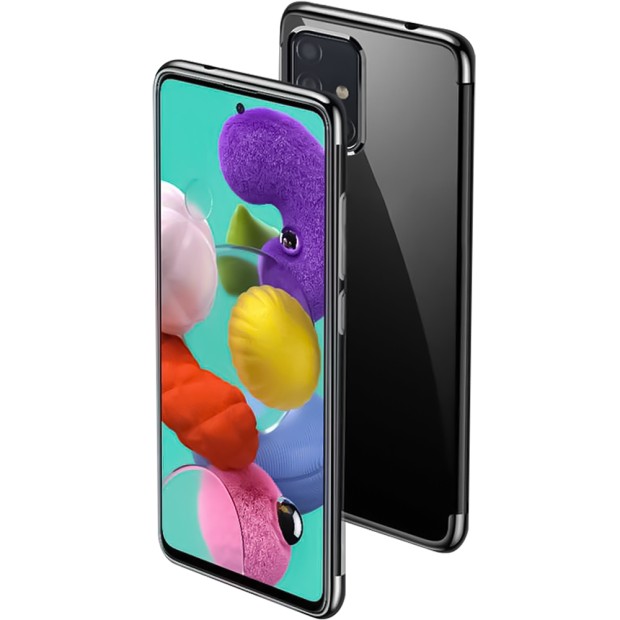 Силикон UMKU Line Samsung Galaxy A71 (2020) (Чёрный)