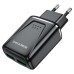 СЗУ-адаптер USB Borofone BA54A Wide Road 2USB QC3.0 18W (Чёрный)