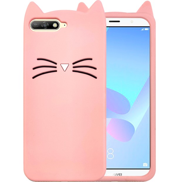 Силикон Kitty Case Huawei Y6 (2018) / Y6 Prime (2018) / Honor 7A Pro (Розовый)