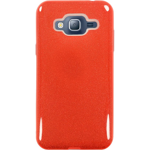 Силиконовый чехол Glitter Samsung Galaxy J3 (2016) J320 (красный)