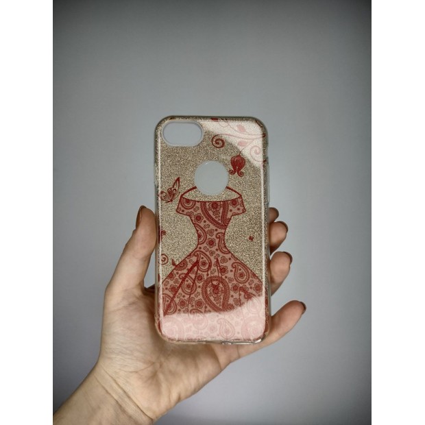 Силікон Glitter Apple iPhone 7/8 / SE (2020) (Golden Dress)