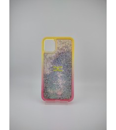 Силикон Soft Sparkles Apple iPhone 11 (Yellow / Pink)