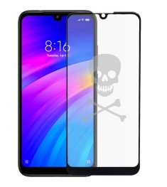 Защитное стекло 5D Picture Xiaomi Redmi 7 Black (Skull)