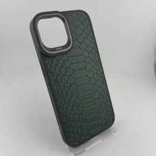 Чехол Kajsa Snake Pattern iPhone 15 (Olive)